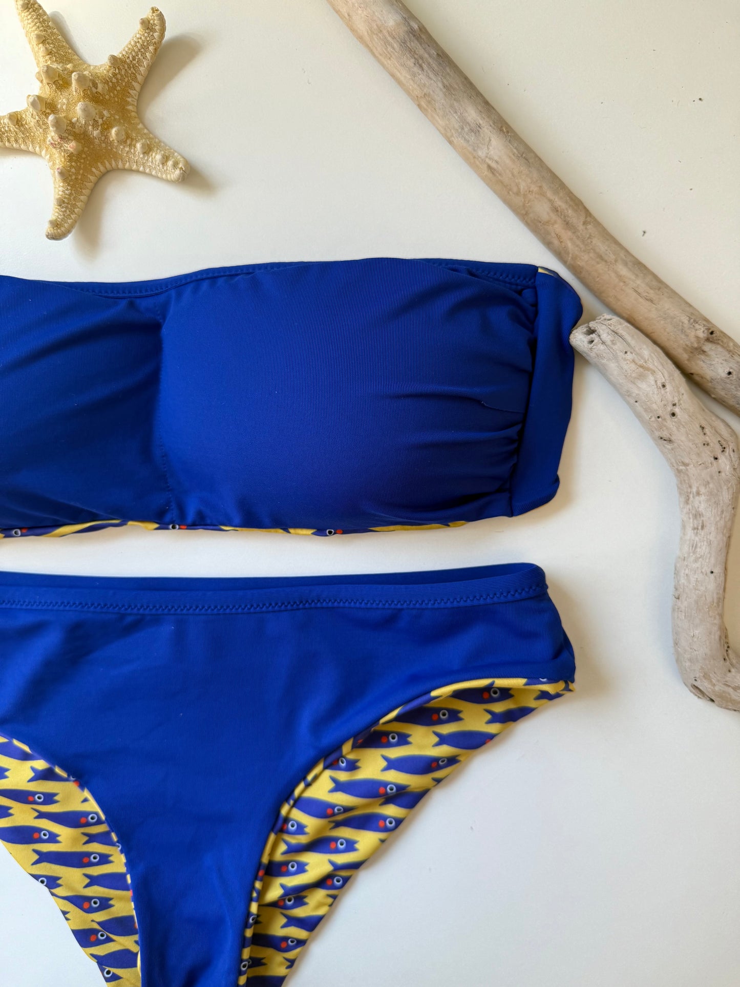 FASCIA BIKINI + SLIP CLASSICO fantasia sardine