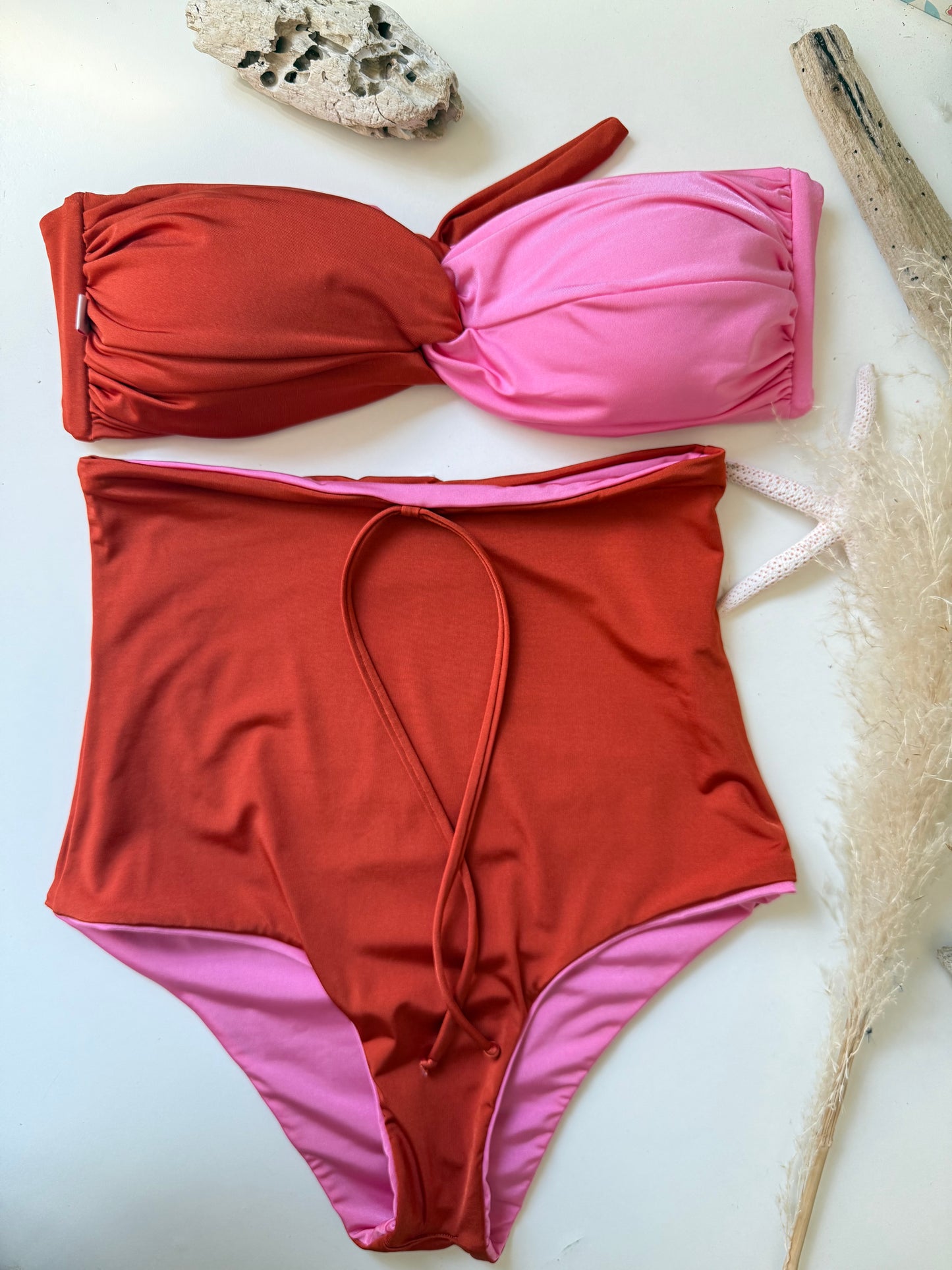 🏝️OSMOSI FASCIA CARAMELLA + SLIP ALTO TRASFORMABILE rosa+ arancio