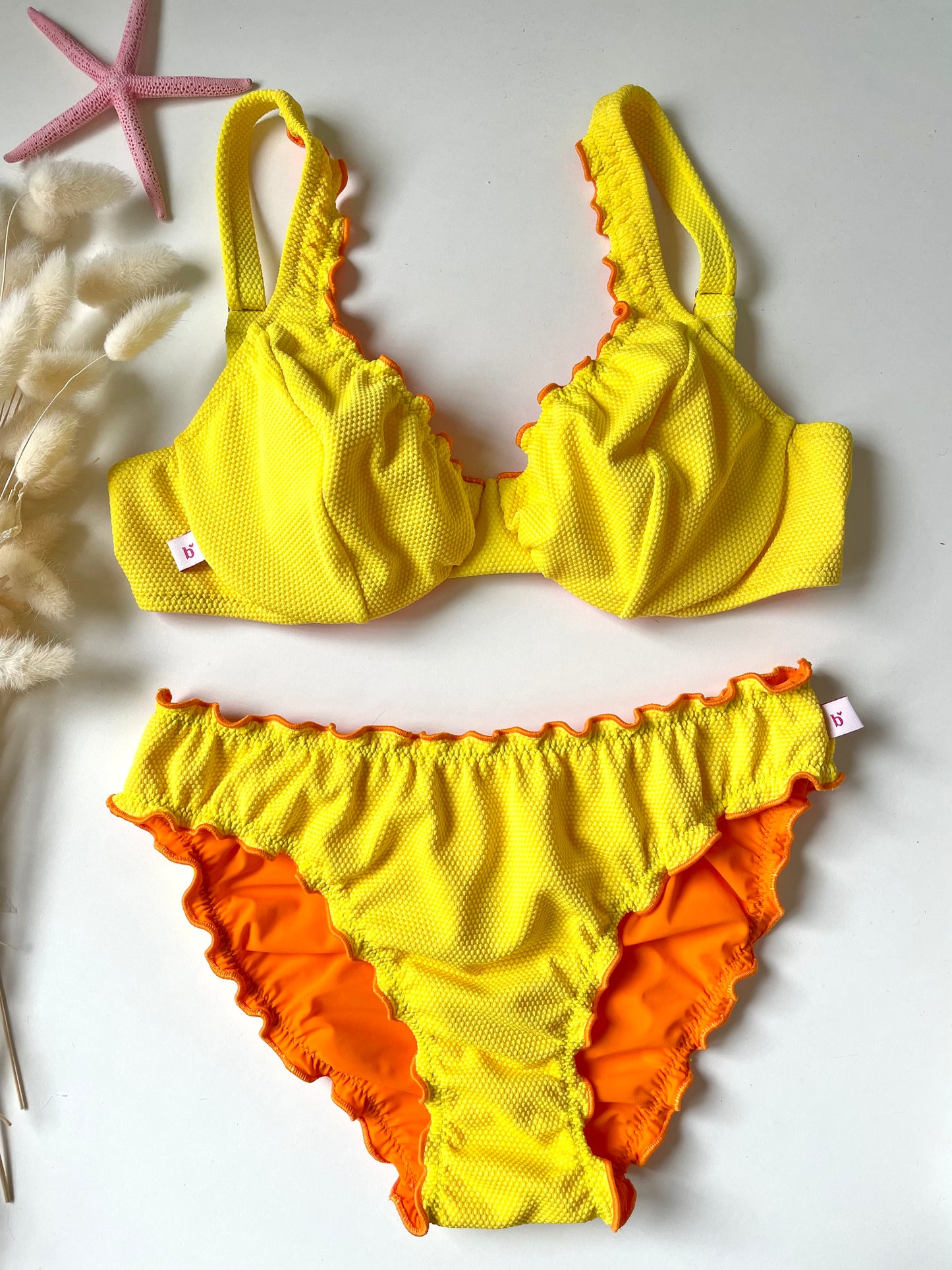 SLIP arricciato reversibile Giallo/ arancio