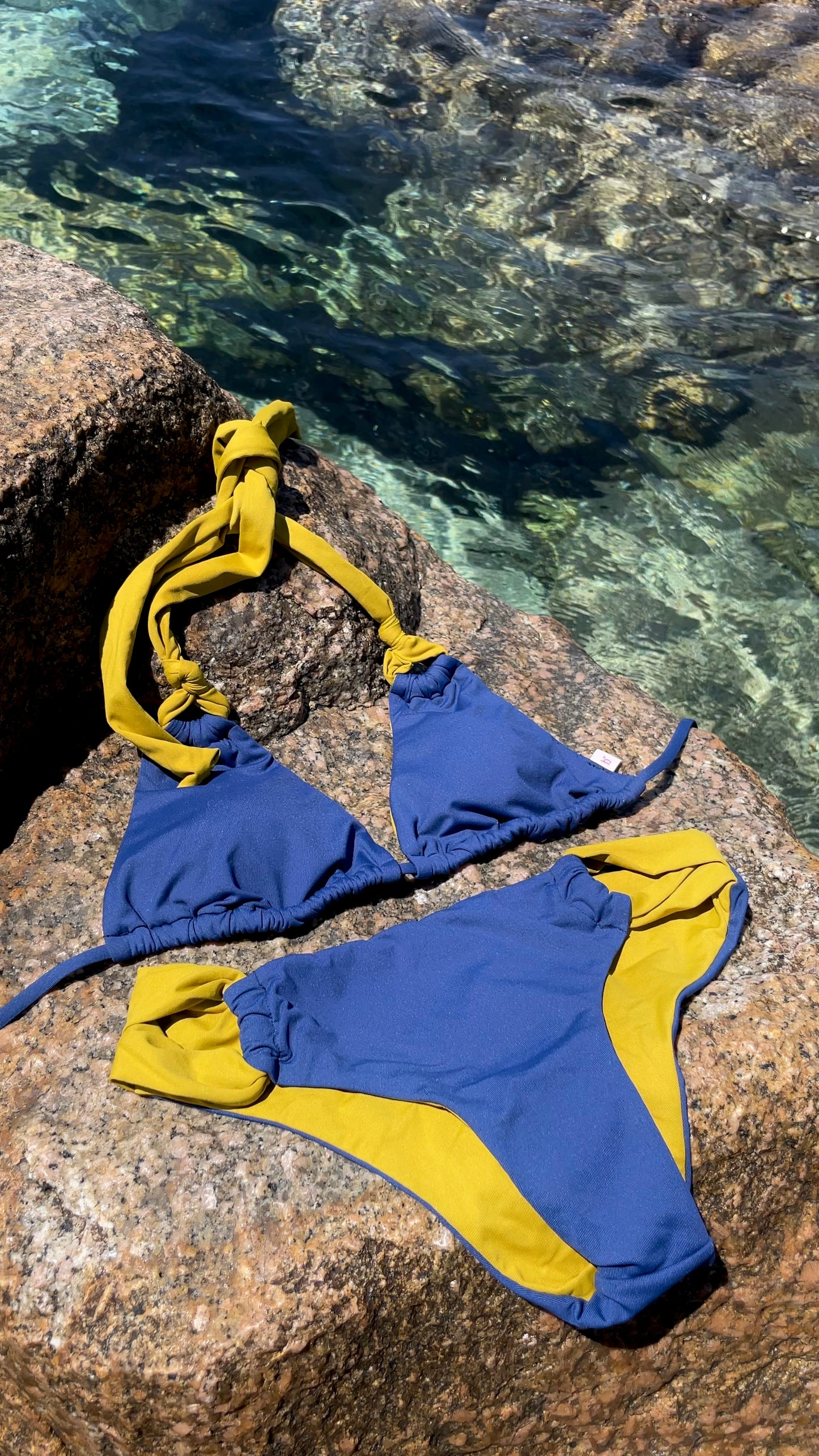 BIKINI ANNODATO assenzio*blueberry. TAGLIE COMBINABILI