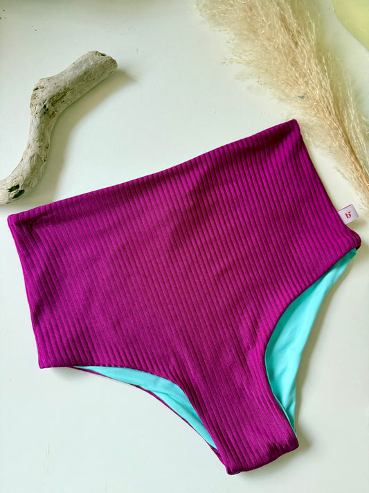 SLIP ALTO reversibile AMARENA + VERDE ACQUA