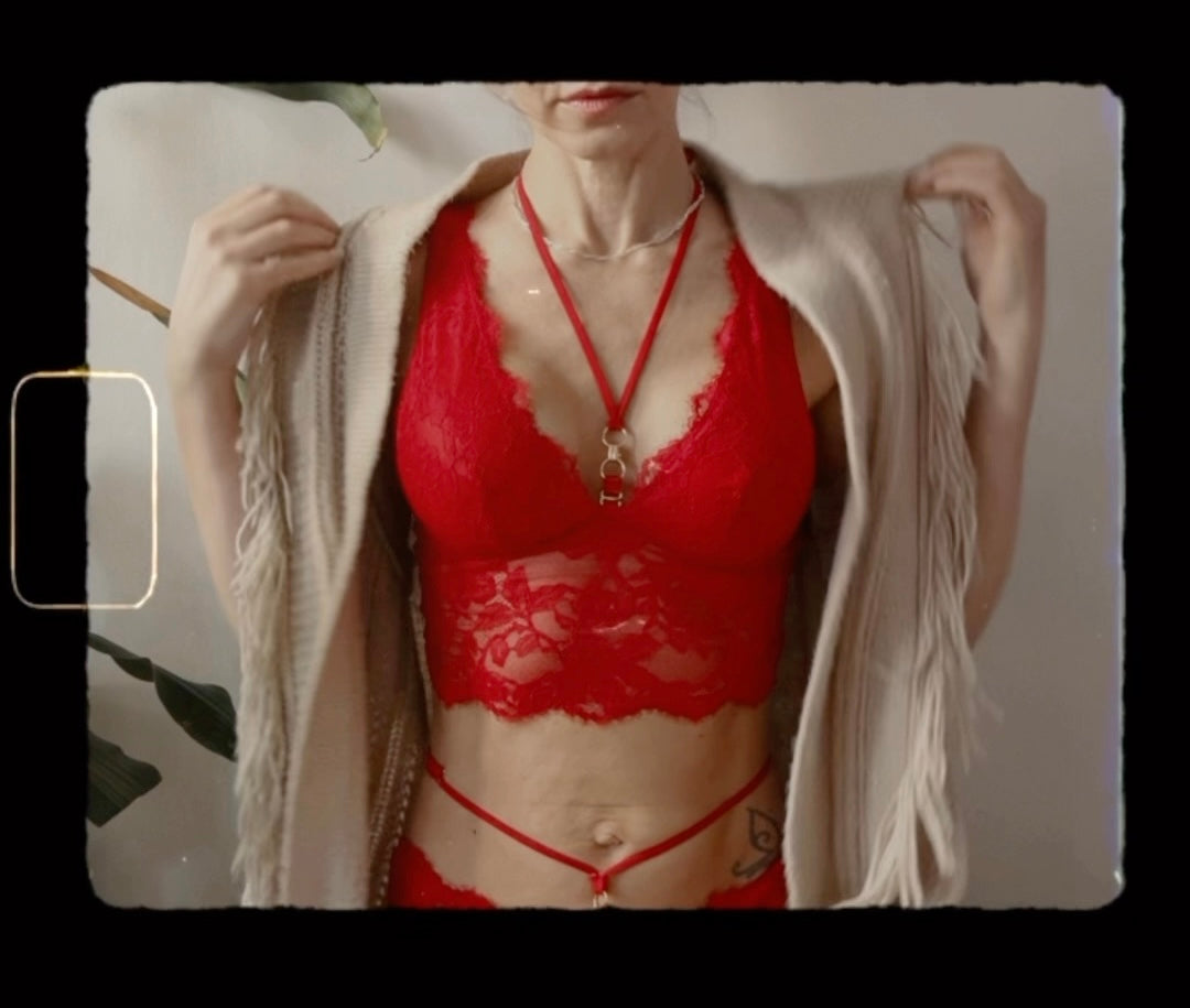 COORDINATO BUSTIER + BRASILIANA col. rosso